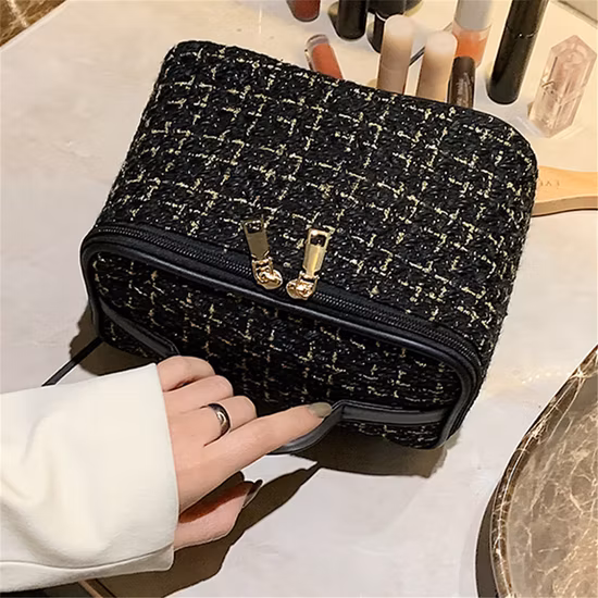 Персонализированная маленькая косметичка из искусственной кожи для путешествий, портативная моющая косметичка